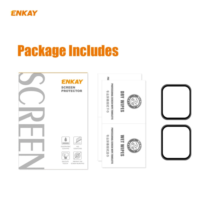 2 PCS For Apple Watch Series 6/5/4/SE 40mm ENKAY Hat-Prince 3D Full Screen PET Curved Hot Bending HD Screen Protector Film, For Apple Watch Series 6/5/4/SE 40mm