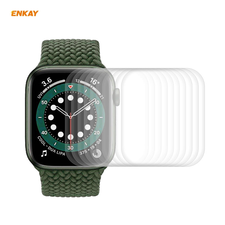 10 PCS For Apple Watch Series 6/5/4/SE 44mm ENKAY Hat-Prince 3D Full Screen PET Curved Hot Bending HD Screen Protector Film, For Apple Watch Series 6/5/4/SE 44mm