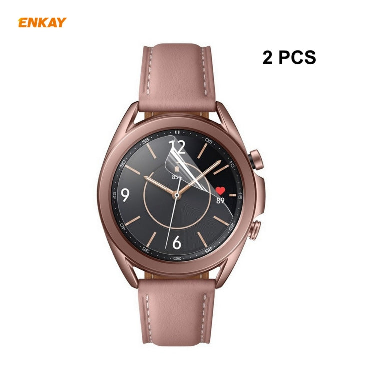 2 PCS ENKAY Hat-Prince Clear HD PET Screen Protector Film, For Samsung Galaxy Watch3 45mm, For Samsung Galaxy Watch3 41mm