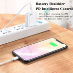 2 in 1 PD 20W Single USB-C / Type-C Port Travel Charger + 3A PD3.0 USB-C / Type-C to 8 Pin Fast Charge Data Cable Set, Cable Length: 1m, EU Plug, 20W 1m