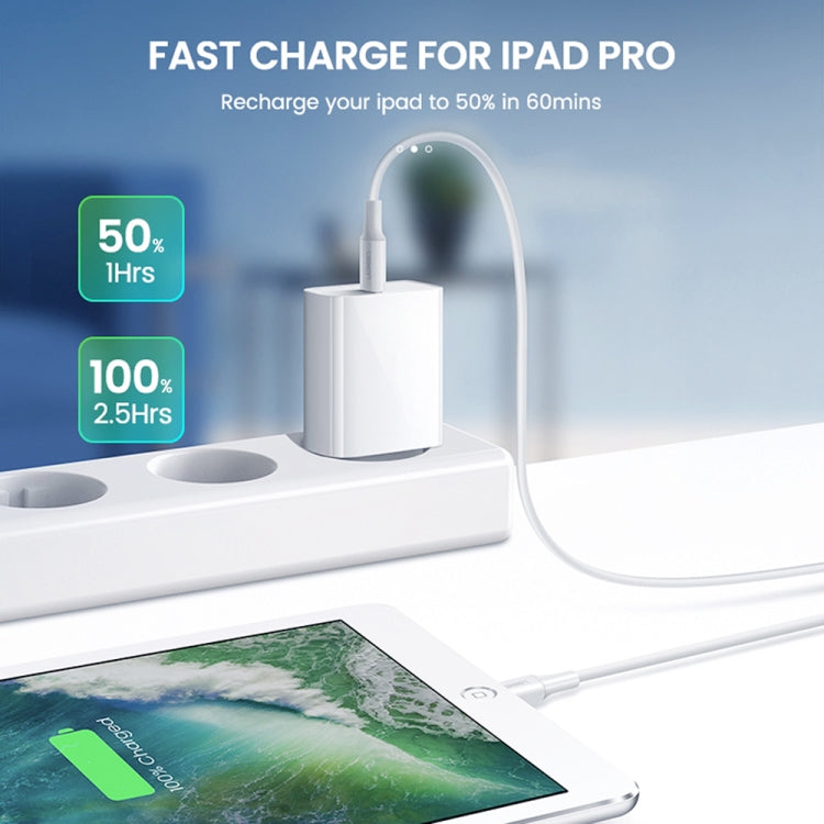 شاحن سفر 2 في 1 بواجهة USB-C / Type-C منفردة بقوة 20 واط + مجموعة كابل بيانات شحن سريع 3A PD3.0 USB-C / Type-C إلى 8 دبابيس، طول الكابل: 2 متر، قابس الاتحاد الأوروبي، 20 واط 2 متر