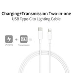 شاحن سفر 2 في 1 بواجهة USB-C / Type-C منفردة بقوة 20 واط + مجموعة كابل بيانات شحن سريع 3A PD3.0 USB-C / Type-C إلى 8 دبابيس، طول الكابل: 2 متر، قابس الاتحاد الأوروبي، 20 واط 2 متر