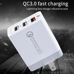 كابل بيانات 2 في 1 USB إلى Micro USB + شاحن سريع عالمي 30 واط QC 3.0 USB + منفذي USB 2.0 بتيار 2.4 أمبير لهواتف المحمول والأجهزة اللوحية وأجهزة الكمبيوتر، مجموعة شاحن سفر، قابس أمريكي، مع كابل Micro USB، قابس أمريكي