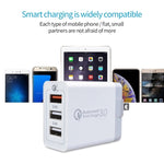 كابل بيانات 2 في 1 USB إلى Micro USB + شاحن سريع عالمي 30 واط QC 3.0 USB + منفذي USB 2.0 بتيار 2.4 أمبير لهواتف المحمول والأجهزة اللوحية وأجهزة الكمبيوتر، مجموعة شاحن سفر، قابس أمريكي، مع كابل Micro USB، قابس أمريكي