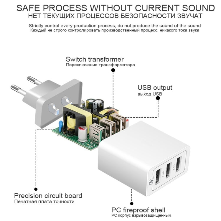 كابل بيانات 2 في 1 USB إلى Micro USB + شاحن سريع عالمي 30 واط QC 3.0 USB + منفذي USB 2.0 بتيار 2.4 أمبير لهواتف المحمول والأجهزة اللوحية وأجهزة الكمبيوتر، مجموعة شاحن سفر، قابس أوروبي، مع كابل Micro USB، قابس أوروبي