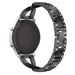 X-shaped Diamond-studded Solid Stainless Steel Wrist Strap Watch Band for Samsung Gear S3