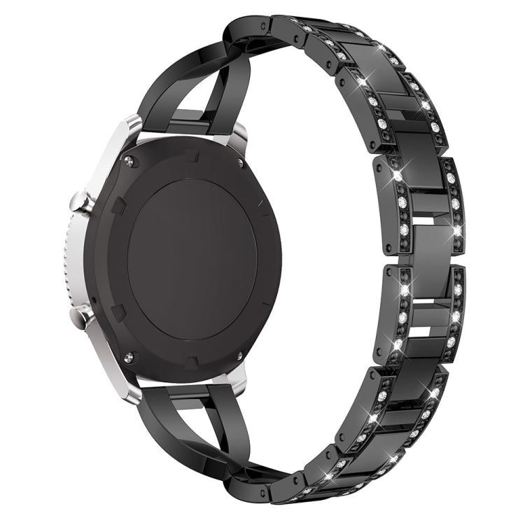 X-shaped Diamond-studded Solid Stainless Steel Wrist Strap Watch Band for Samsung Gear S3
