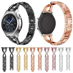 X-shaped Diamond-studded Solid Stainless Steel Wrist Strap Watch Band for Samsung Gear S3