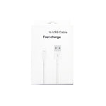 XJ-018 كابل بيانات شحن سريع USB ذكر إلى 8 دبابيس ذكر، الطول: 2م، 2م