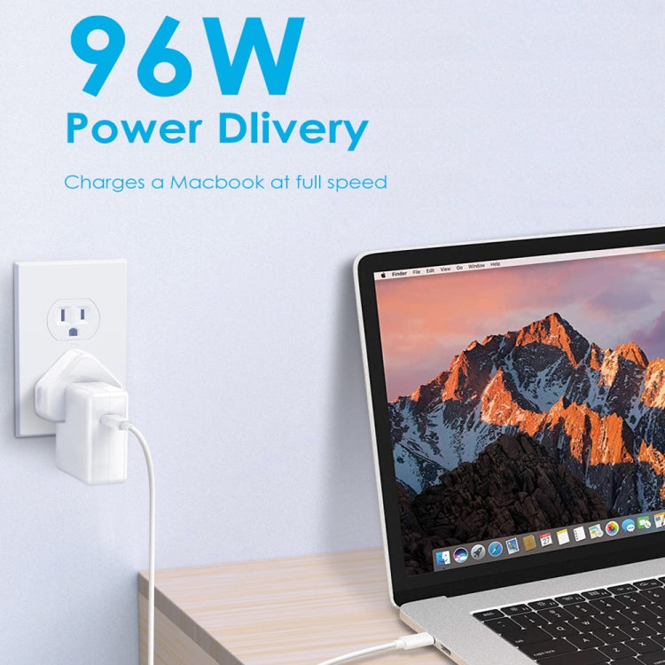 محول طاقة لابتوب PD USB-C / Type-C بقوة 96 واط PD-96W لماك بوك برو 16 بوصة (A2141)، قابس الاتحاد الأوروبي، قابس الولايات المتحدة، قابس المملكة المتحدة، قابس أستراليا
