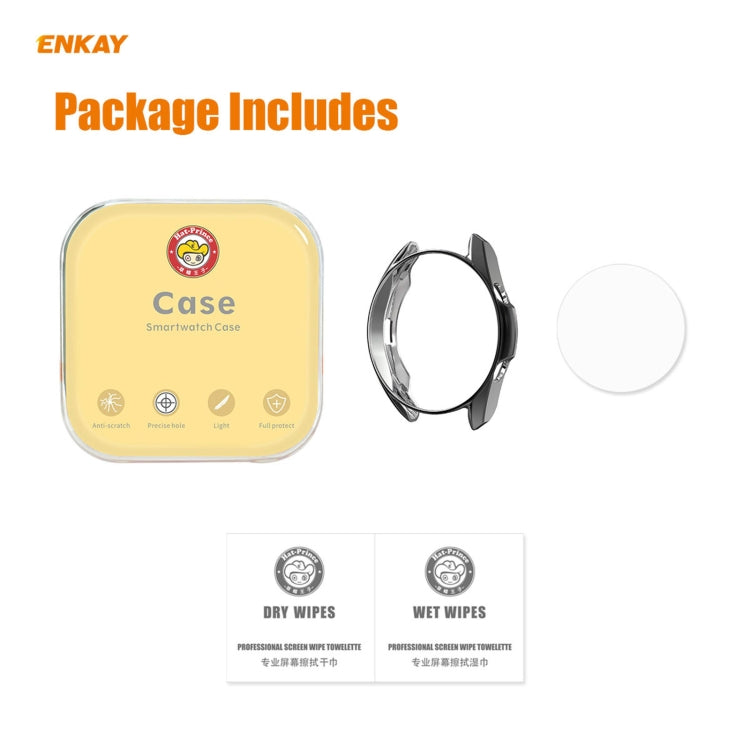 For Samsung Galaxy Watch 3 41mm 2 in 1 ENKAY Hat-Prince Electroplate Soft TPU Case + 0.2mm 9H 2.15D Curved Edge Tempered Glass Film