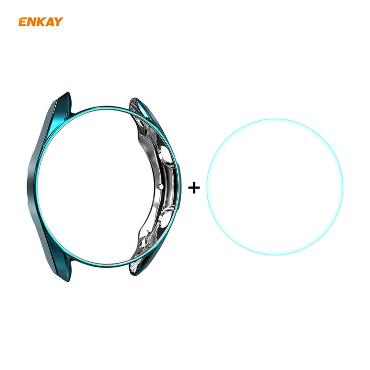 For Samsung Galaxy Watch 3 41mm 2 in 1 ENKAY Hat-Prince Electroplate Soft TPU Case + 0.2mm 9H 2.15D Curved Edge Tempered Glass Film