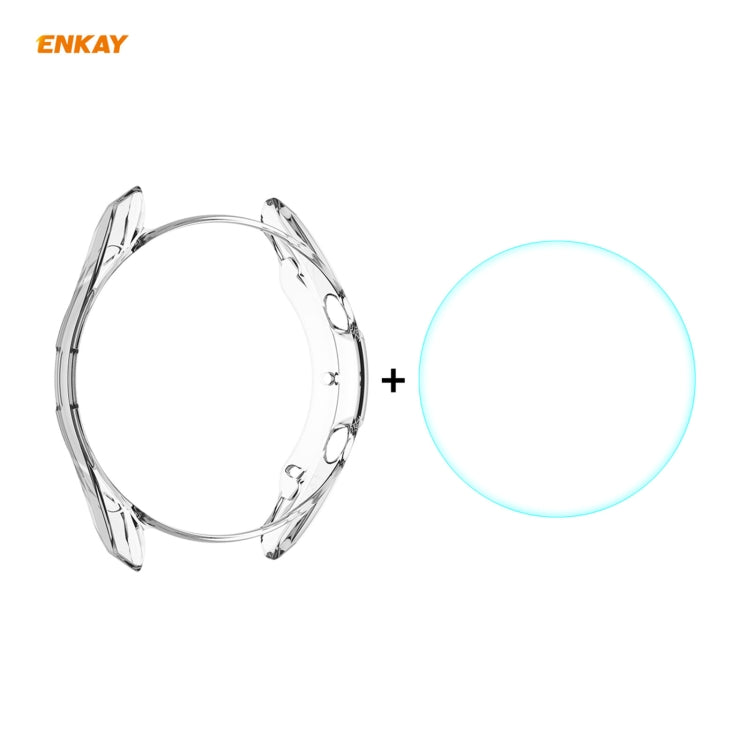 2 in 1 ENKAY Hat-Prince Transparent Soft TPU Case + 0.2mm 9H 2.15D Curved Edge Tempered Glass Film, For Samsung Galaxy Watch 3 45mm