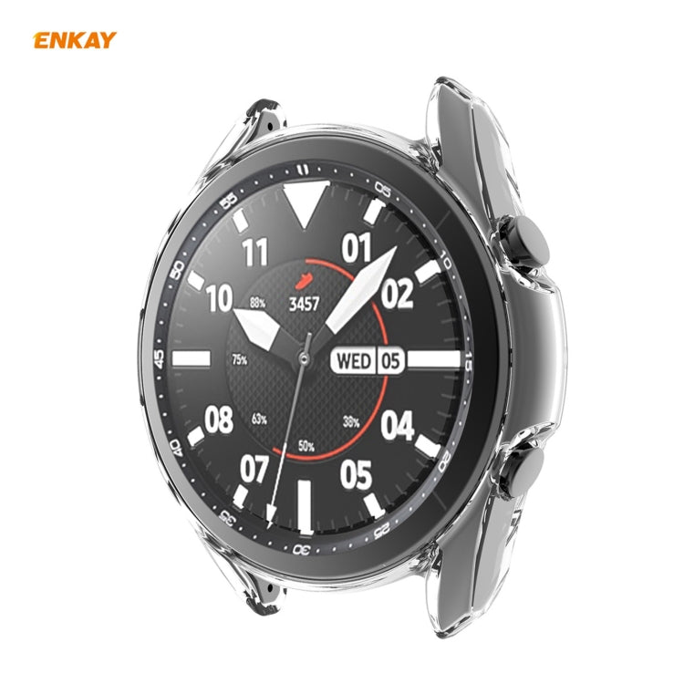2 in 1 ENKAY Hat-Prince Transparent Soft TPU Case + 0.2mm 9H 2.15D Curved Edge Tempered Glass Film, For Samsung Galaxy Watch 3 45mm