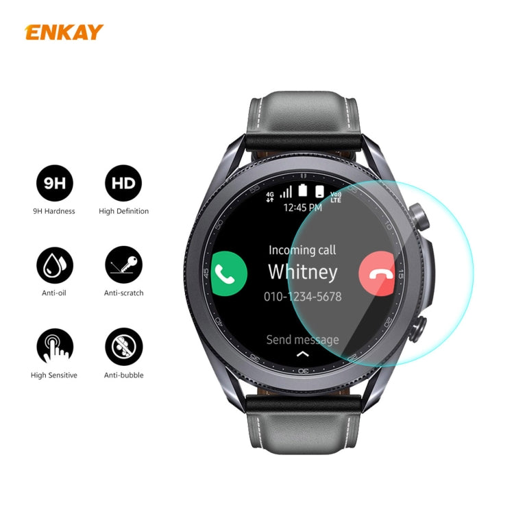 2 in 1 ENKAY Hat-Prince Transparent Soft TPU Case + 0.2mm 9H 2.15D Curved Edge Tempered Glass Film, For Samsung Galaxy Watch 3 45mm