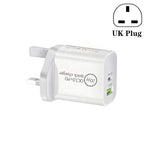 شاحن سفر عالمي مزدوج الشحن السريع SDC-20WA+C 20 واط PD + QC 3.0 USB، قابس المملكة المتحدة