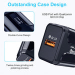 شاحن سفر محمول LZ-023 بقدرة 18 واط QC 3.0 USB + كابل بيانات USB إلى 8 دبابيس بقوة 3 أمبير، قابس الاتحاد الأوروبي، كابل 8 دبابيس، قابس الاتحاد الأوروبي