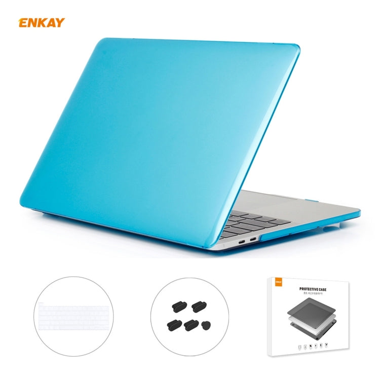 مجموعة ENKAY 3 في 1: غطاء حماية شفاف للابتوب + فيلم لوحة مفاتيح TPU نسخة الاتحاد الأوروبي + مجموعة سدادات مضادة للغبار لماك بوك برو 16 بوصة A2141 (مع شريط اللمس)، لماك بوك برو 16 بوصة A2141 (مع شريط اللمس)