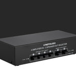 B042 4-in 2-out Power Amplifier Sound Switcher Loudspeaker Switch Distributor, 300W Per Channel Lossless Sound Quality, B042