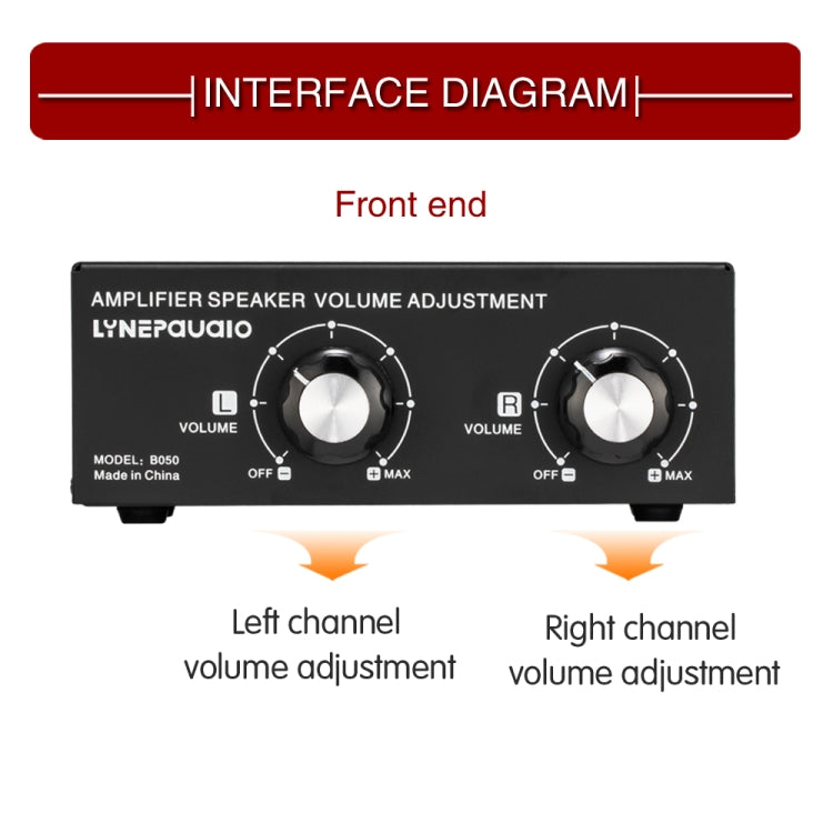 B050  Passive Speaker Volume Adjustment Controller,  Left And Right Channel Independent Volume Adjustment, 150W Per Channel, B050