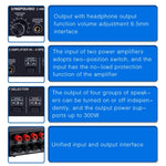 B032 2-in 4-out Power Amplifier Sound Switcher Speaker  Lossless Sound Quality 300W Per Channel Switch Distributor Comparator with Headset Monitoring Function / Audio Input, B032