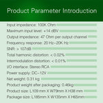 1-In 4-Out Front Stereo Signal Amplifier, Independent Output Volume Adjustment RCA Interface No Loss  Allocator, US Plug, B029