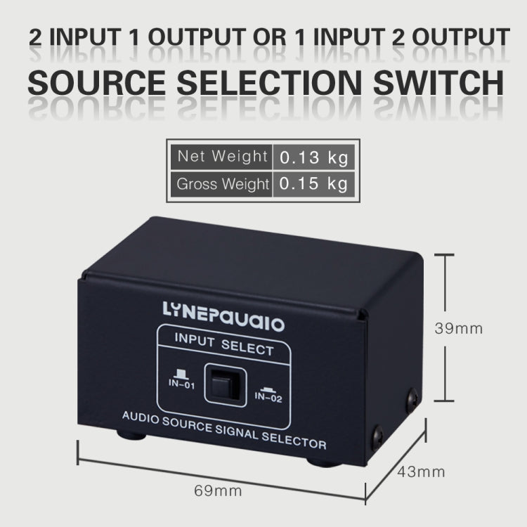 B101 2 In 1 Out (1 In 2 Out) Audio Source Signal Selection Switcher Computer Speaker  RCA Lossless Audio Source Switcher, B101