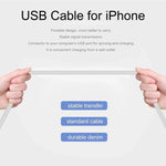 XJ-51 كابل شحن سريع USB 3A إلى 8 دبابيس لسلسلة iPhone 12، الطول: 1م، 1م