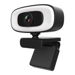 C10 2K HD Without Distortion 360 Degrees Rotate Three-speed Fill Light USB Free Drive Webcams, Built-in  Sound Clearer Microphone