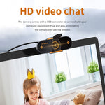 كاميرا ويب سطح مكتب USB 2.0 بدقة 1080P HD مع ميكروفون، طول الكابل: حوالي 1.3م، عادية، مع حامل ثلاثي القوائم، مضادة للتجسس