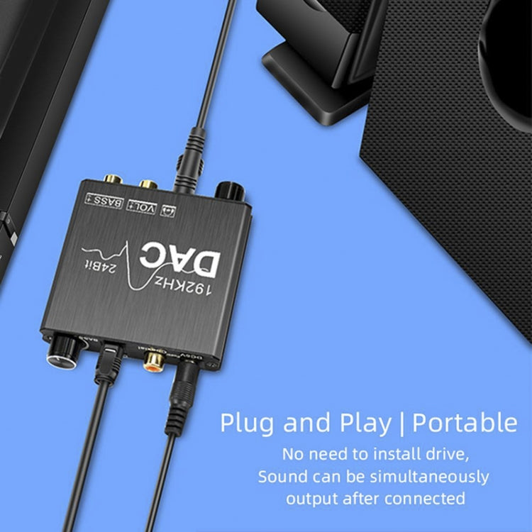 محول صوت رقمي إلى تماثلي، مستخرج ستيريو DAC، مضخم بصري SPDIF بدقة 192 كيلو هرتز 24 بت