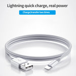 XJ-51 كابل شحن سريع USB 3A إلى 8 دبابيس لسلسلة iPhone 12، الطول: 2م، 2م
