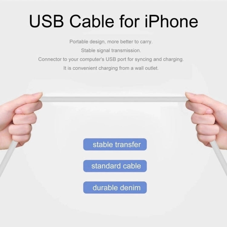 XJ-51 كابل شحن سريع USB 3A إلى 8 دبابيس لسلسلة iPhone 12، الطول: 2م، 2م