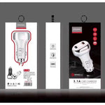 YSY-312 2 in 1 18W Portable QC3.0 Dual USB Car Charger + 1m 3A USB to 8 Pin Data Cable Set, with 8 Pin Cable