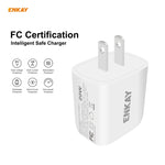 شاحن سفر محمول ENKAY Hat-Prince U090 20 واط PD + QC 3.0 بمنافذ مزدوجة للشحن السريع، قابس الولايات المتحدة