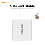 شاحن سفر محمول ENKAY Hat-Prince U090 20 واط PD + QC 3.0 بمنافذ مزدوجة للشحن السريع، قابس الولايات المتحدة