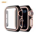 ENKAY Hat-Prince Full Coverage Electroplated PC Case + Tempered Glass Protector for Apple Watch Series 6 / 5 / 4 / SE 40mm, For Apple Watch Series 6 / 5 / 4 / SE 40mm