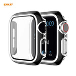 ENKAY Hat-Prince Full Coverage Electroplated PC Case + Tempered Glass Protector for Apple Watch Series 6 / 5 / 4 / SE 44mm, For Apple Watch Series 6 / 5 / 4 / SE 44mm