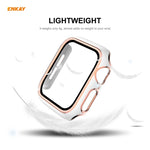 ENKAY Hat-Prince Full Coverage Electroplated PC Case + Tempered Glass Protector for Apple Watch Series 6 / 5 / 4 / SE 44mm, For Apple Watch Series 6 / 5 / 4 / SE 44mm
