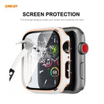 ENKAY Hat-Prince Full Coverage Electroplated PC Case + Tempered Glass Protector for Apple Watch Series 6 / 5 / 4 / SE 44mm, For Apple Watch Series 6 / 5 / 4 / SE 44mm