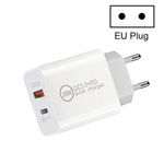 شاحن سفر مزدوج شحن سريع 20W PD3.0+QC 3.0 للآيفون، هواوي، سامسونج، شاومي، قابس أوروبي، قابس أمريكي، قابس أسترالي