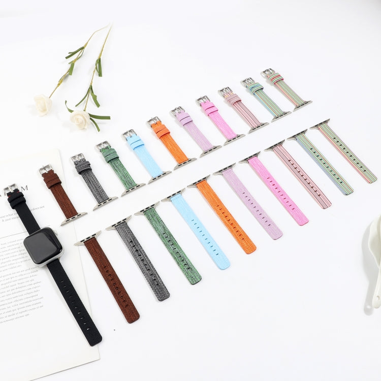 Woven Canvas Nylon Wrist Strap Watch Band, For Series 7 41mm / 6 & SE & 5 & 4 40mm / 3 & 2 & 1 38mm, For Series 7 45mm / 6 & SE & 5 & 4 44mm / 3 & 2 & 1 42mm
