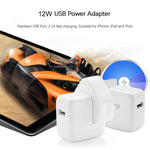 شاحن سفر بمنفذ USB بقوة 12 واط لسلسلة iPad / iPod / iPhone، قابس بريطاني
