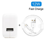 شاحن USB بقوة 12 واط + كابل بيانات USB إلى 8 سنون لسلسلة iPad / iPhone / iPod، قابس أوروبي