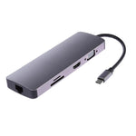 محول وموزع USB3.0 من نوع Type-C إلى HDMI + VGA + SD + TF + RJ45 + PD + 2 منافذ USB3.0 WS-11 8 في 1