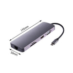 محول وموزع USB3.0 من نوع Type-C إلى HDMI + VGA + SD + TF + RJ45 + PD + 2 منافذ USB3.0 WS-11 8 في 1