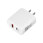 شاحن سريع TE-PD01 بمنفذين USB PD 20 واط + QC3.0 مع ضوء مؤشر، قابس الولايات المتحدة، قابس الولايات المتحدة