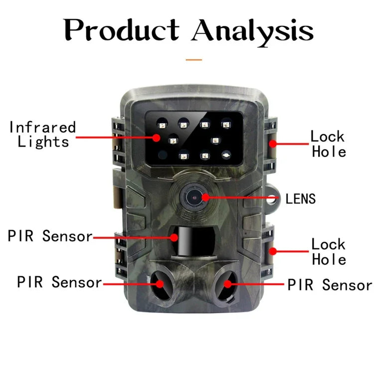 PR700 1080P Wildlife Hunting Camera Motion Activated Night Vision Camcorder for Outdoor Tracking Scan Trigger, PR700