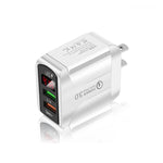 شاحن سريع F002C QC3.0 USB + USB 2.0 مع شاشة رقمية LED للهواتف المحمولة والأجهزة اللوحية، قابس الولايات المتحدة، قابس الولايات المتحدة