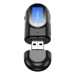 مستقبل ومرسل بلوتوث USB 5.0 T17 2 في 1 محول صوت مع شاشة LCD للكمبيوتر والتلفاز والسيارة 3.5 مم AUX، الإصدار 5.0